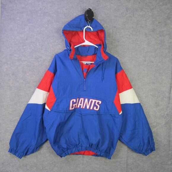 Vintage New York Giants Jacket Mens Medium Blue Red NFL Football Starter 90s - Picture 1 of 13